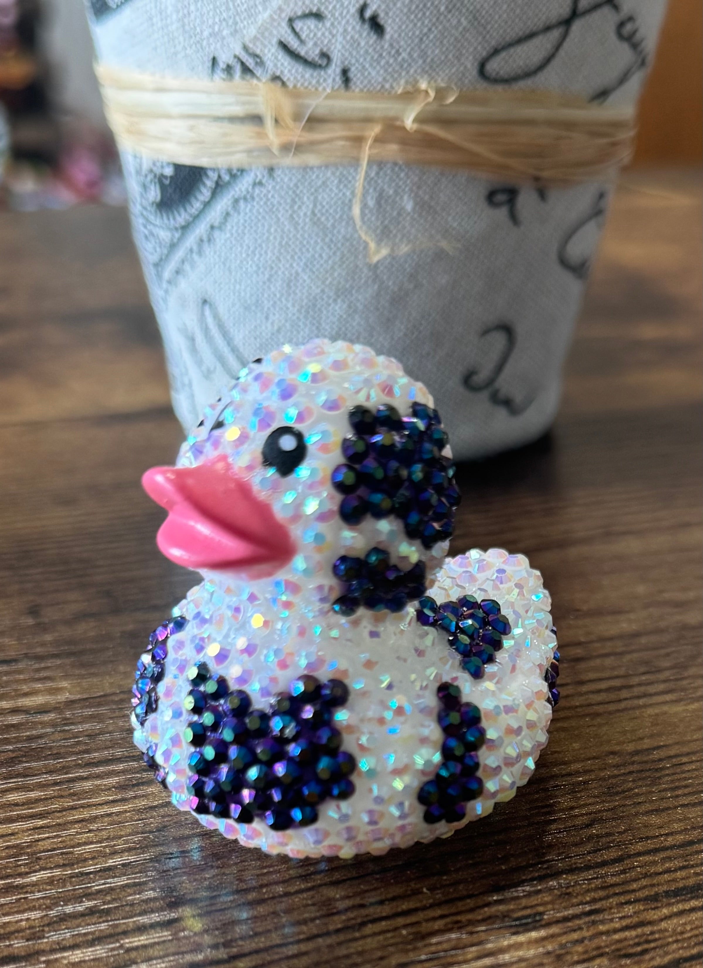 Deep purple/blue color shift and Ab Rhinestone bling  cow duck