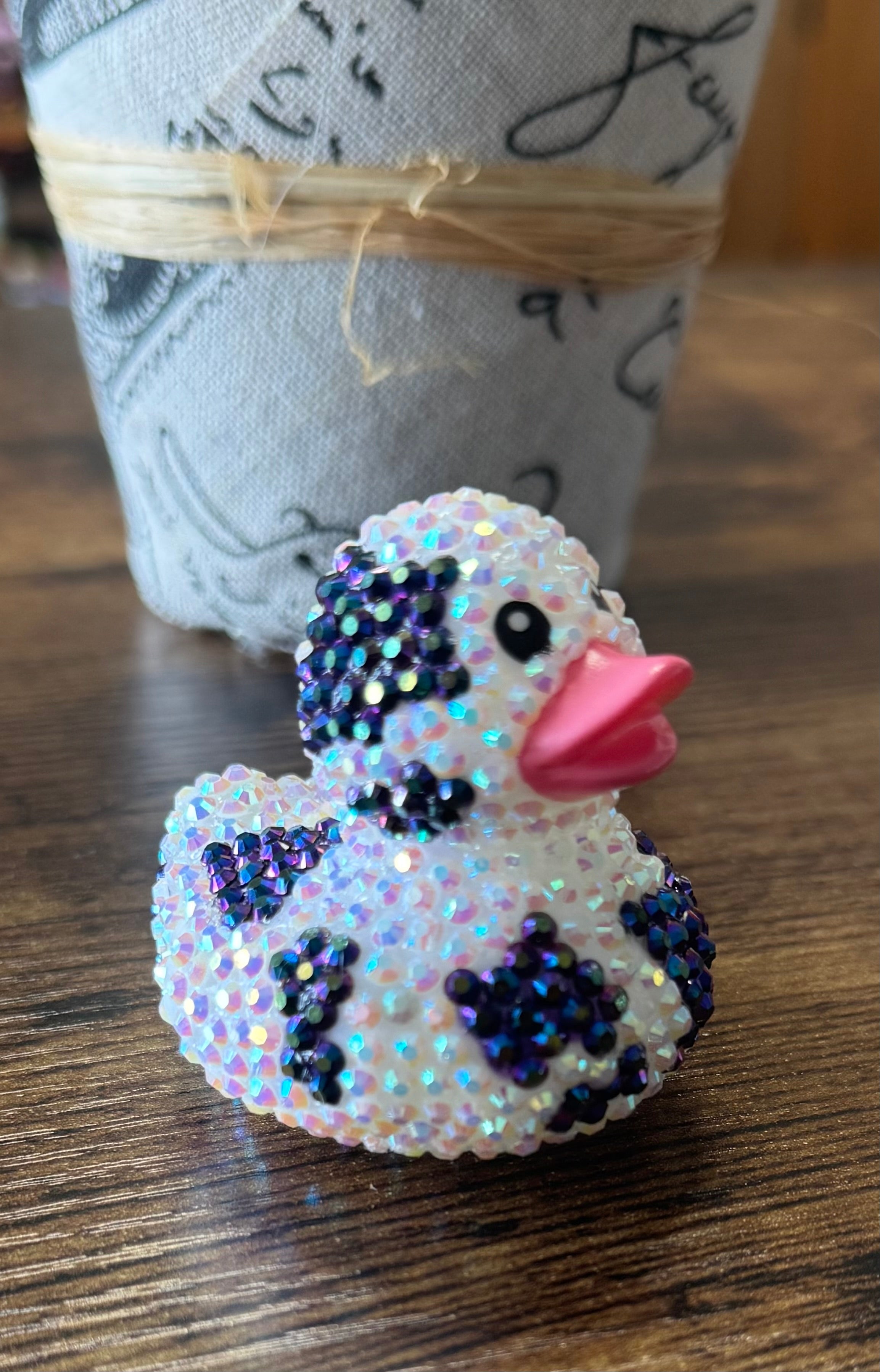 Deep purple/blue color shift and Ab Rhinestone bling  cow duck