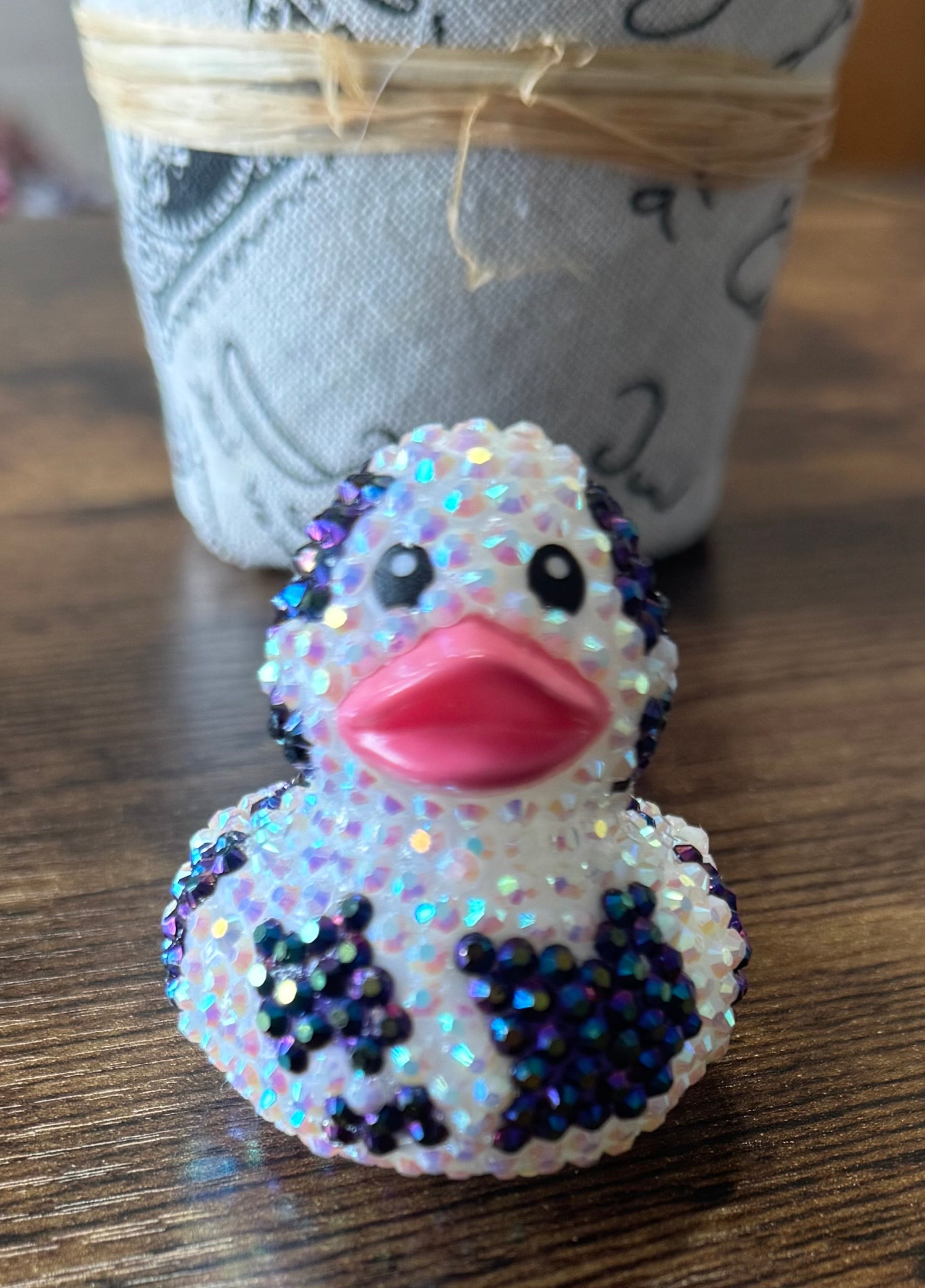 Deep purple/blue color shift and Ab Rhinestone bling  cow duck
