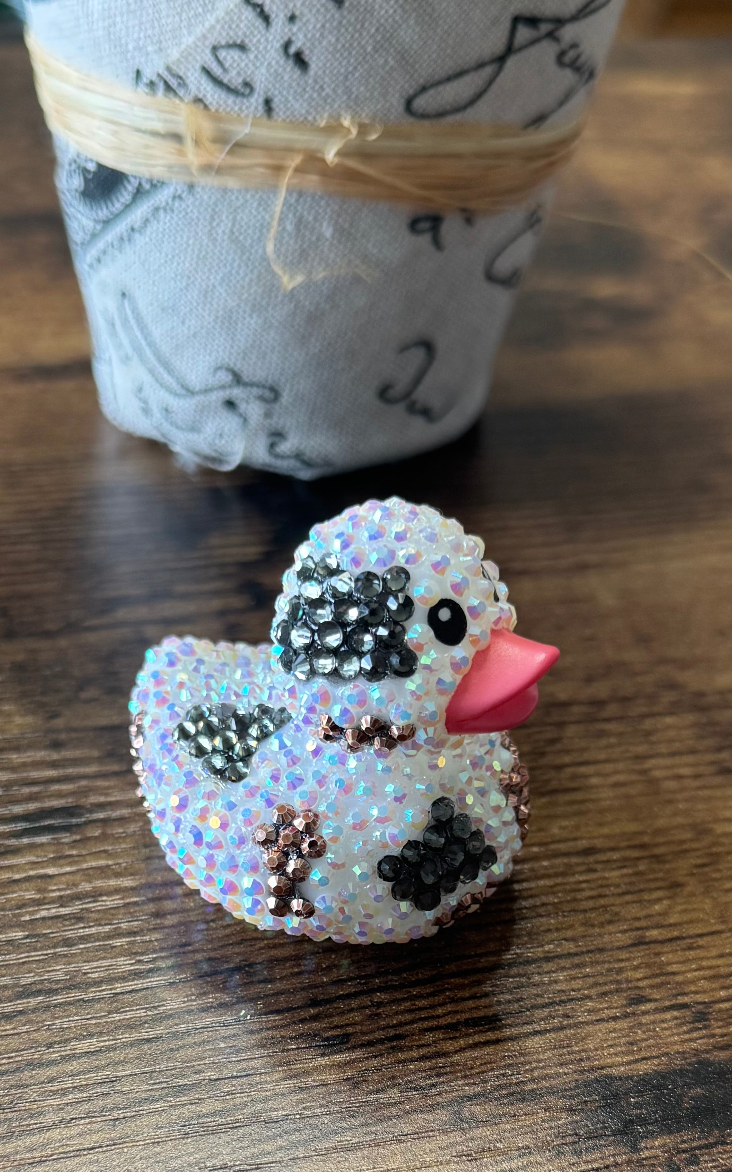 Black and Brown spotted Ab Rhinestone bling  cow duck
