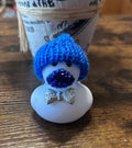 Blue beanie hat with bow tie Rhinestone bling duck