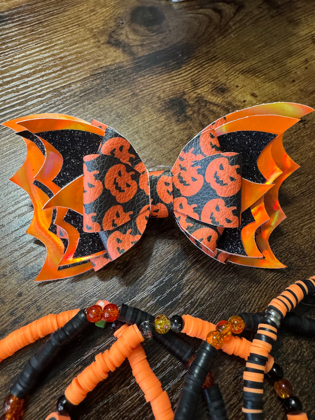 Stanley, Tumbler Halloween bat  pumpkin Bow and boot bracelet set