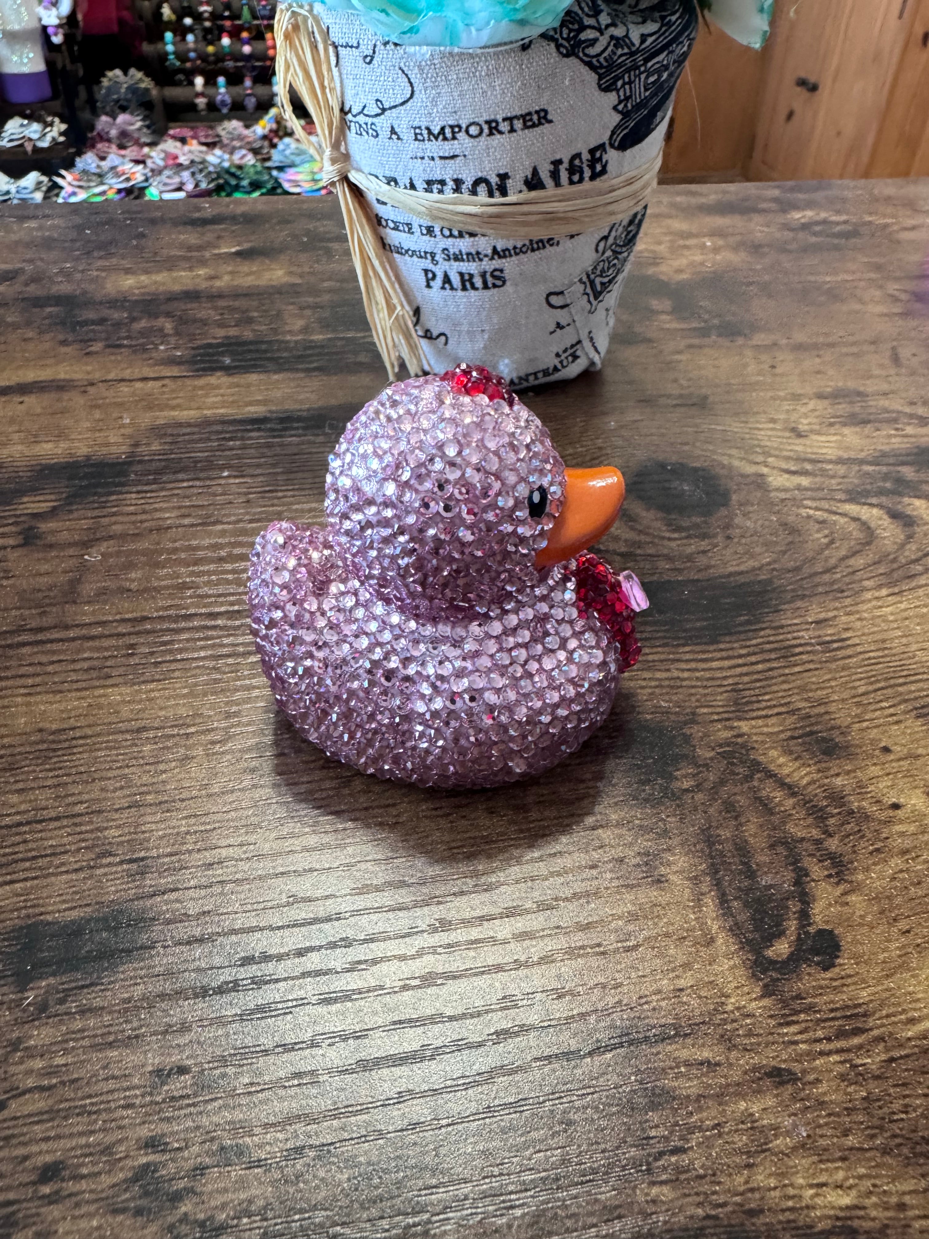 Coffee lover Rhinestone bling duck