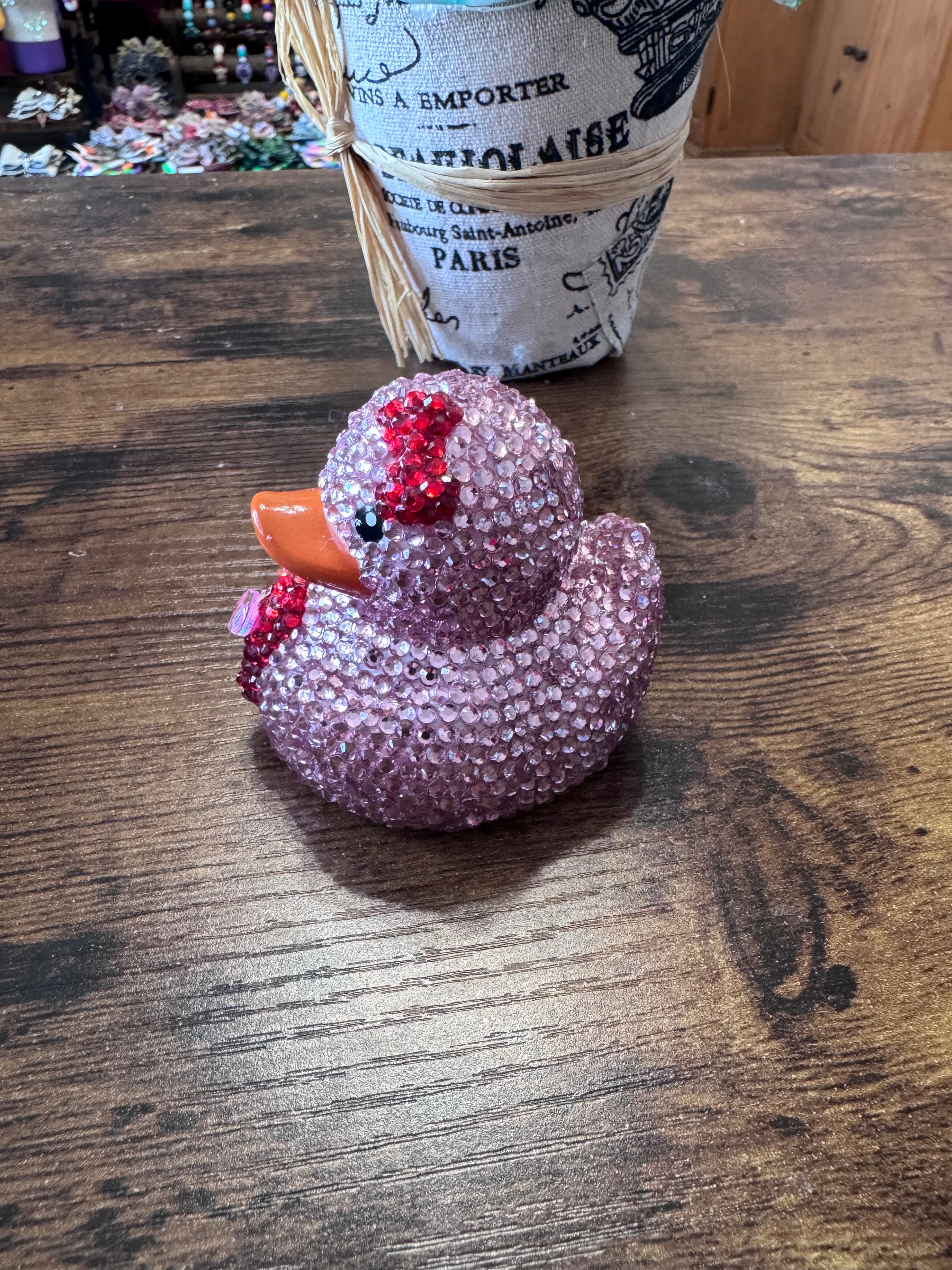 Coffee lover Rhinestone bling duck