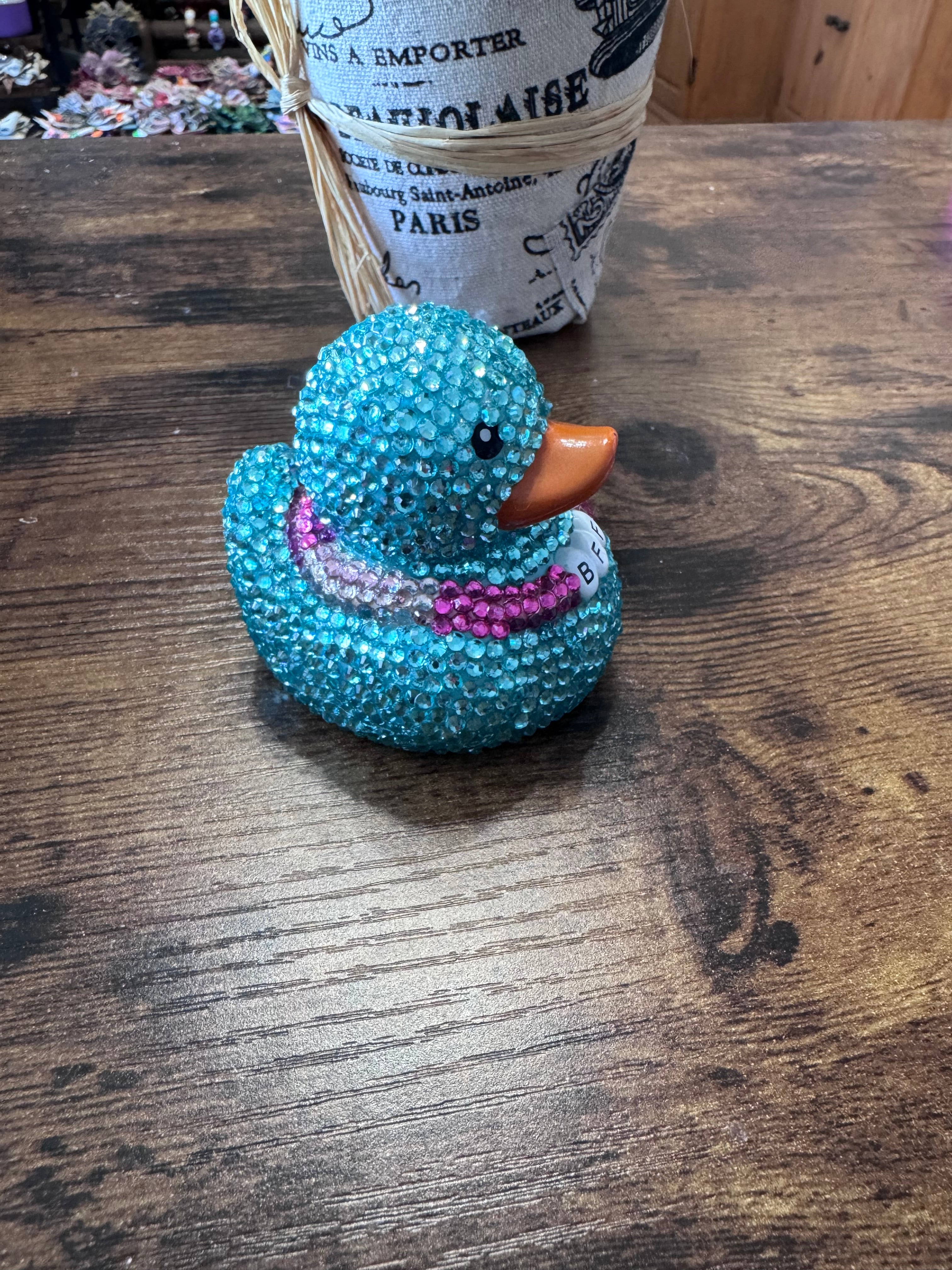 BFF Best friend Rhinestone bling duck