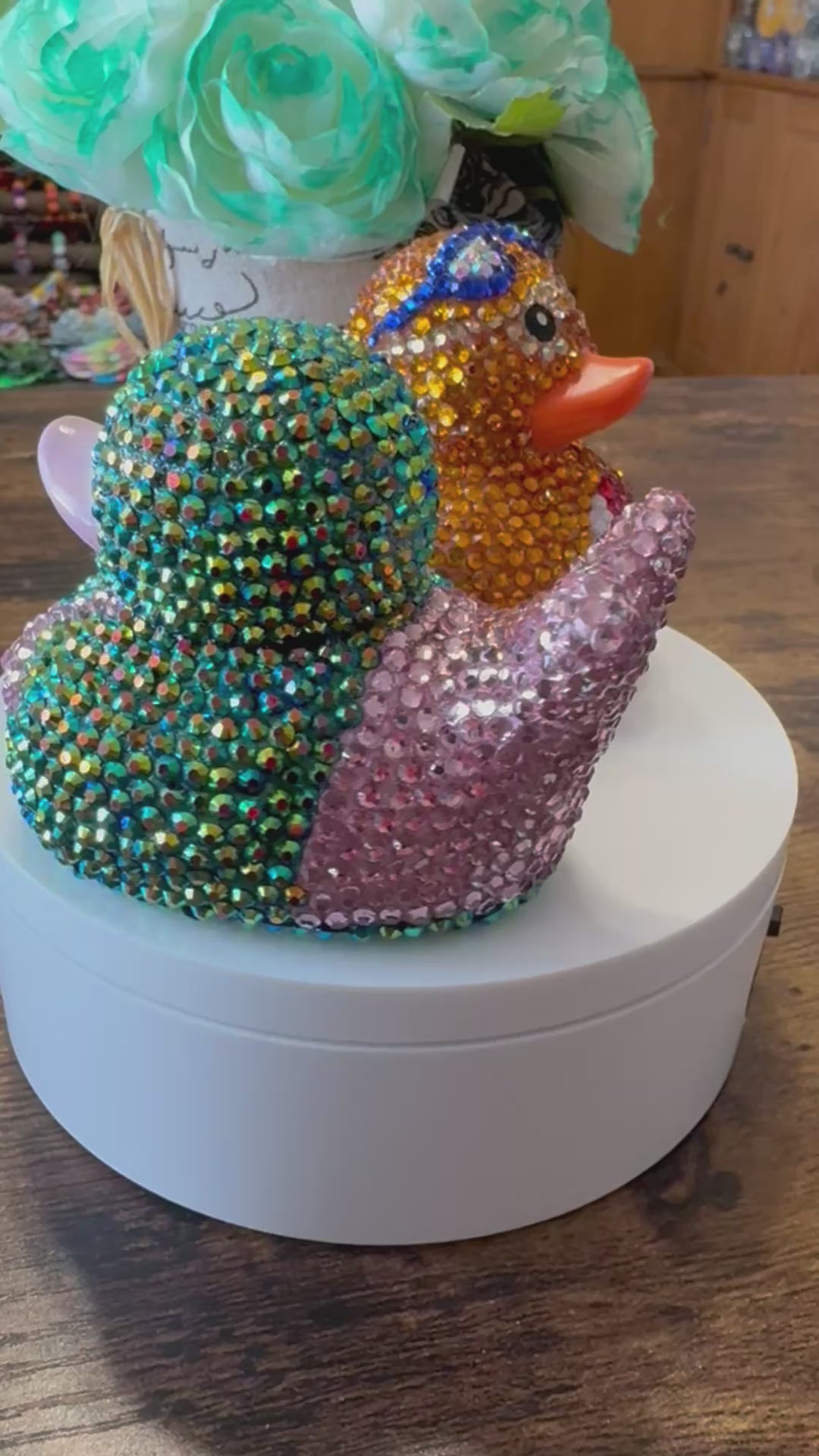 Beach Rhinestone bling duck